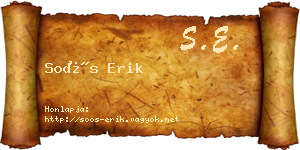 Soós Erik névjegykártya